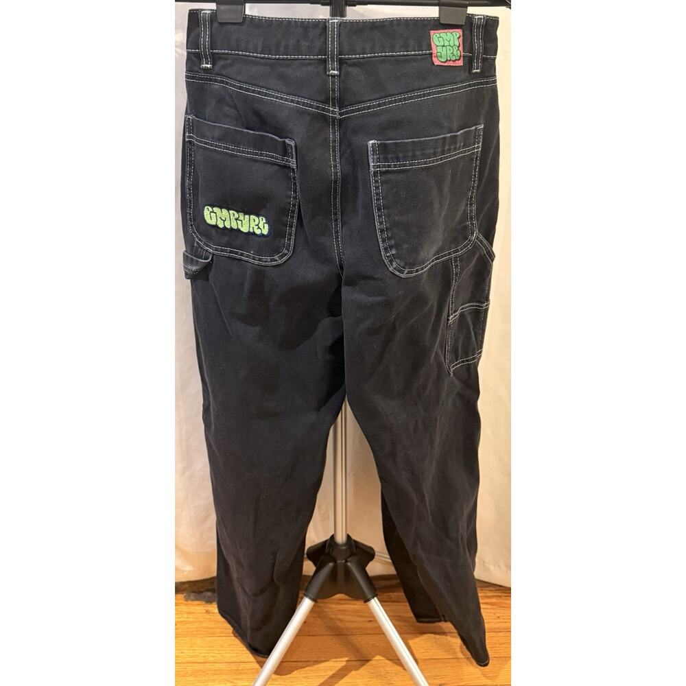 Empyre Tori Carpenter Skate Jeans Pants Black Wide Leg Womens Size 6 Carpenter - Picture 3 of 3